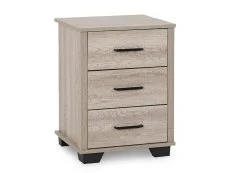 Seconique Seconique Oliver Light Oak 3 Drawer Bedside Table