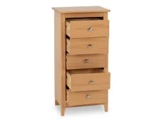 Seconique Seconique Oslo Antique Pine 5 Drawer Tall Narrow Chest of Drawers