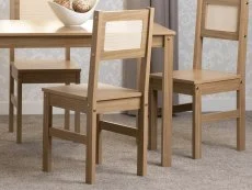 Seconique Seconique Santana Rattan and Light Oak Dining Table and 4 Chairs