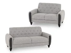 Seconique Seconique Chester Grey Fabric 3 Seater + 2 Seater Sofa Set