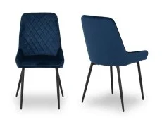 Seconique Seconique Hamilton 140cm Dining Table with 4 Avery Blue Velvet Dining Chairs