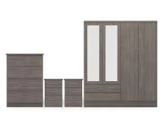 Seconique Seconique Nevada Black 4 Piece Large Bedroom Furniture Package