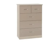 Seconique Seconique Nevada Oyster Gloss and Oak 4 Piece Large Bedroom Furniture Package