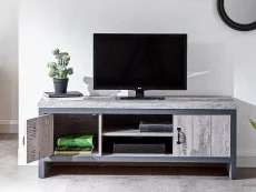 GFW GFW Boston Grey Wood Effect 2 Door TV Cabinet