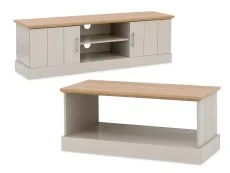 GFW GFW Kendal Light Grey and Oak 2 Piece Large Living Room Furniture Set