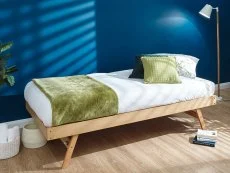 GFW GFW Madrid 3ft Single Oak Wooden Day Bed with Guest Bed Frame