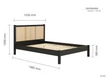 Birlea Furniture & Beds Birlea Croxley 4ft6 Double Rattan and Black Wooden Bed Frame