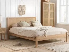 Birlea Furniture & Beds Birlea Croxley 4ft6 Double Rattan and Oak Wooden Bed Frame