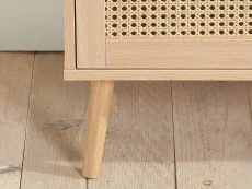 Birlea Furniture & Beds Birlea Croxley Rattan and Oak 2 Drawer Bedside Table