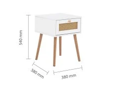 Birlea Furniture & Beds Birlea Croxley Rattan and White 1 Drawer Bedside Table