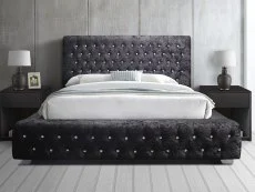 Birlea Furniture & Beds Birlea Grande 4ft6 Double Black Crushed Velvet Bed Frame