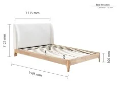 Birlea Furniture & Beds Birlea Halfden 4ft6 Double White Fabric Bed Frame