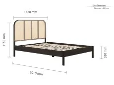 Birlea Furniture & Beds Birlea Margot 4ft6 Double Rattan and Black Wooden Bed Frame