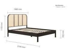 Birlea Furniture & Beds Birlea Margot 6ft Super King Size Rattan and Black Wooden Bed Frame