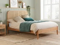 Birlea Furniture & Beds Birlea Margot 5ft King Size Rattan and Oak Wooden Bed Frame