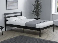 Birlea Furniture & Beds Birlea Luka 4ft6 Double Black Wooden Bed Frame