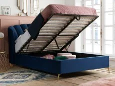 Birlea Furniture & Beds Birlea Lottie 5ft King Size Midnight Blue Fabric Ottoman Bed Frame