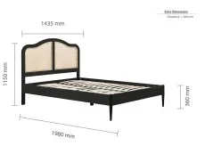 Birlea Furniture & Beds Birlea Leonie 4ft6 Double Rattan and Black Wooden Bed Frame