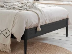 Birlea Furniture & Beds Birlea Leonie 4ft6 Double Rattan and Black Wooden Bed Frame