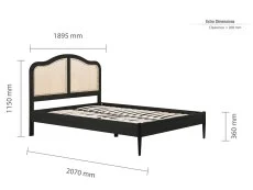 Birlea Furniture & Beds Birlea Leonie 6ft Super King Size Rattan and Black Wooden Bed Frame