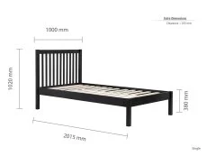 Birlea Furniture & Beds Birlea Nova 3ft Single Black Wooden Bed Frame