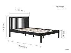 Birlea Furniture & Beds Birlea Nova 4ft6 Double Black Wooden Bed Frame