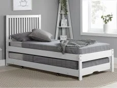 Birlea Furniture & Beds Birlea Buxton 3ft Single White Wooden Guest Bed Frame