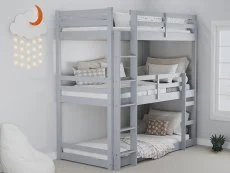 Birlea Furniture & Beds Birlea Tressa 3ft Grey Wooden Triple Bunk Bed Frame