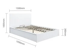 Birlea Furniture & Beds Birlea Oslo 4ft6 Double White Wooden Ottoman Bed Frame