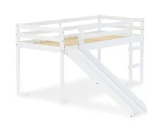 Birlea Furniture & Beds Birlea Frankie 3ft Single White Mid Sleeper Bed Frame with Slide