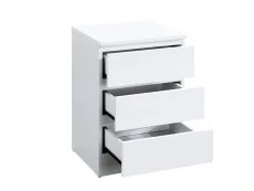 Birlea Furniture & Beds Birlea Oslo White 3 Drawer Bedside Table