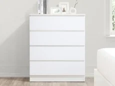 Birlea Furniture & Beds Birlea Oslo White 4 Drawer Chest of Drawers