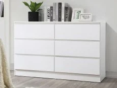 Birlea Furniture & Beds Birlea Oslo White 6 Drawer Chest of Drawers