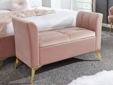 GFW GFW Pettine Double Pink Fabric 3 Piece Bedroom Furniture Set