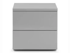 Julian Bowen Clearance - Julian Bowen Monaco Grey High Gloss 2 Drawer Bedside Table