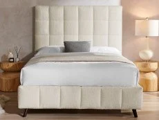 Limelight  Limelight Starla Square 4ft6 Double Ivory Boucle Fabric Bed Frame