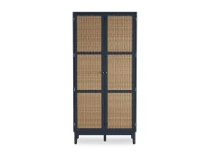 LPD LPD Bordeaux Rattan and Blue 2 Door Wardrobe