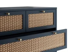 LPD LPD Bordeaux Rattan and Blue 4+2 Drawer Chest of Drawers