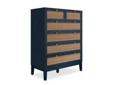 LPD Bordeaux Rattan and Blue 4+2 Drawer Chest of Drawers