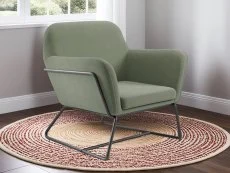 LPD LPD Charles Sage Green Velvet Fabric Armchair