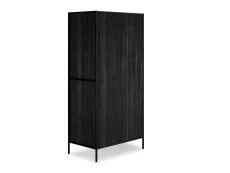 LPD LPD Hoxton Black Wood Effect 2 Door Wardrobe