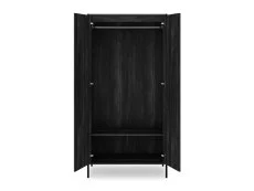 LPD Hoxton Black Wood Effect 2 Door Wardrobe