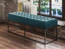 LPD LPD Boden Yale Blue Fabric Bench