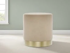 LPD LPD Lara Beige and Gold Fabric Bedroom Stool