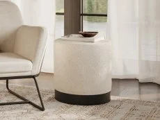 LPD LPD Lara Ivory and Black Fabric Bedroom Stool