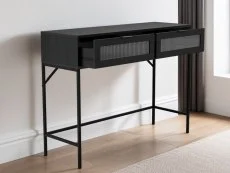 LPD LPD Lincoln Black Wood Effect 2 Drawer Console Table