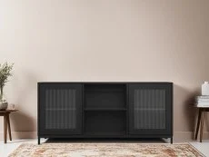 LPD LPD Maddox Black Wood Effect 2 Door TV Cabinet