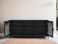 LPD LPD Maddox Black Wood Effect 2 Door TV Cabinet