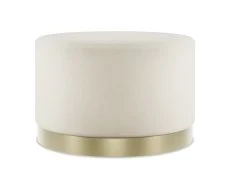 LPD LPD Lara Large Cream and Gold Fabric Bedroom Stool