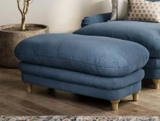 LPD LPD Plumpton Denim Blue Fabric Foot Stool